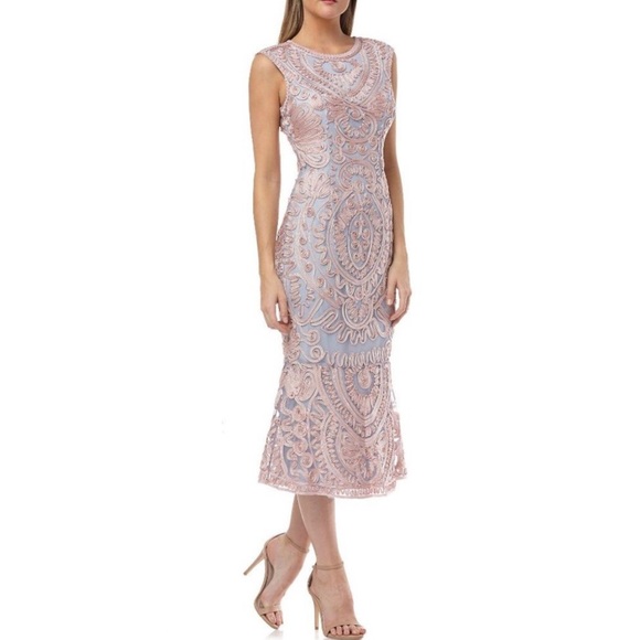 JS Collections Soutache Mesh Ball Gown Dress 16 - Picture 1 of 7